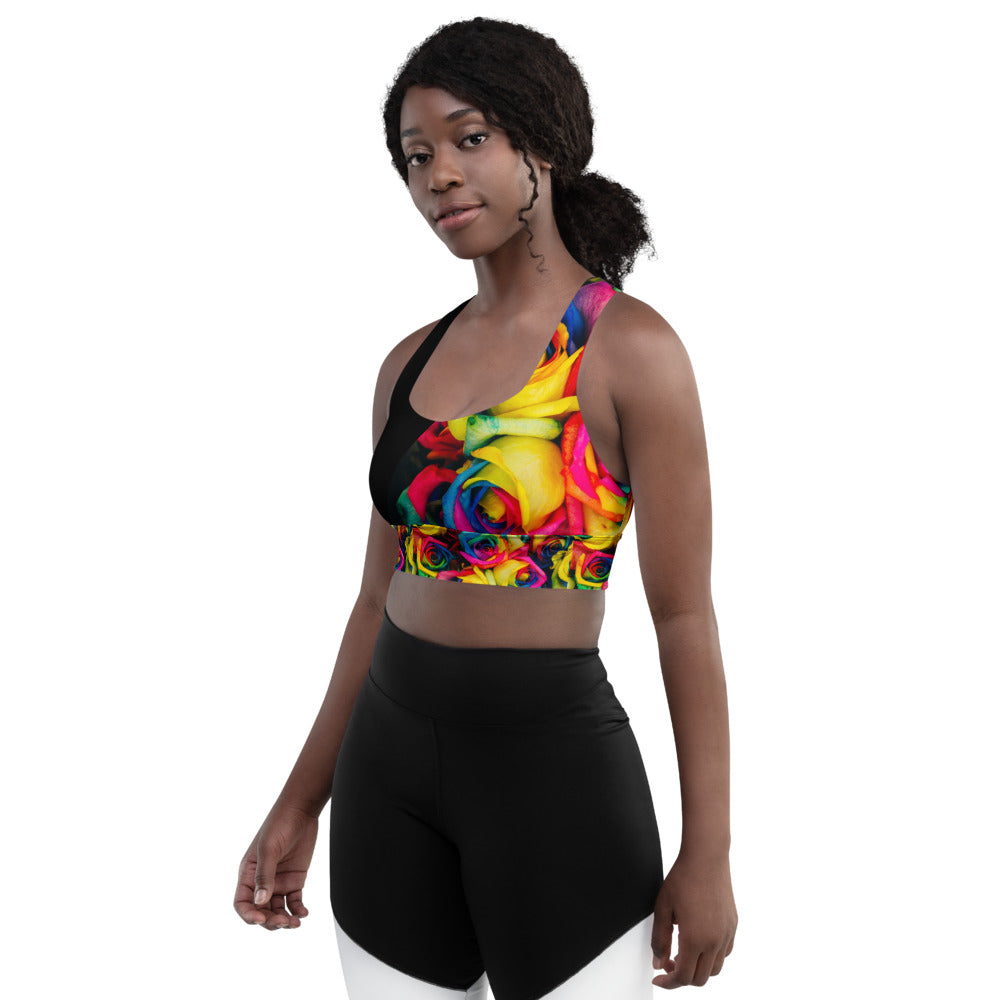 Emote Merch from SpotlYght Seeker - from the Bravo and Roses Collection the Moonlight & Roses Sports Bra for the Female  Artist because artists deserve praise.