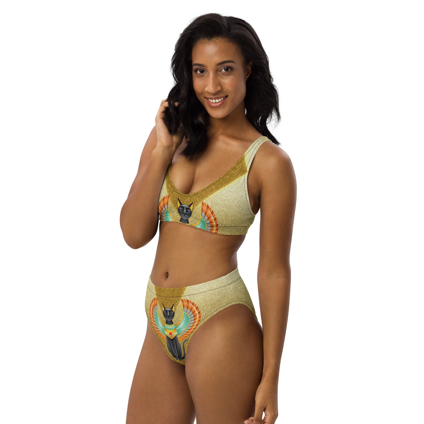 Egyptian Cat High-Waisted Bikini