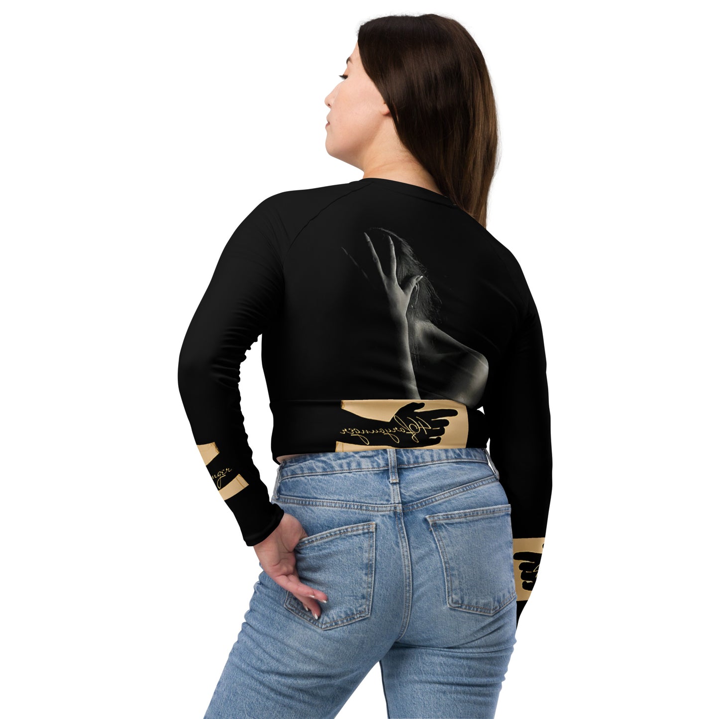 A-Ray of Emotions Long-Sleeve Crop Top - DBL Bracelet - Plus Size