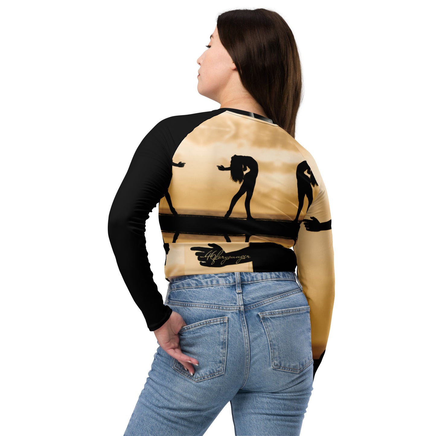 A-Ray of Emotions Long-Sleeve Crop Top - AH - Plus Size