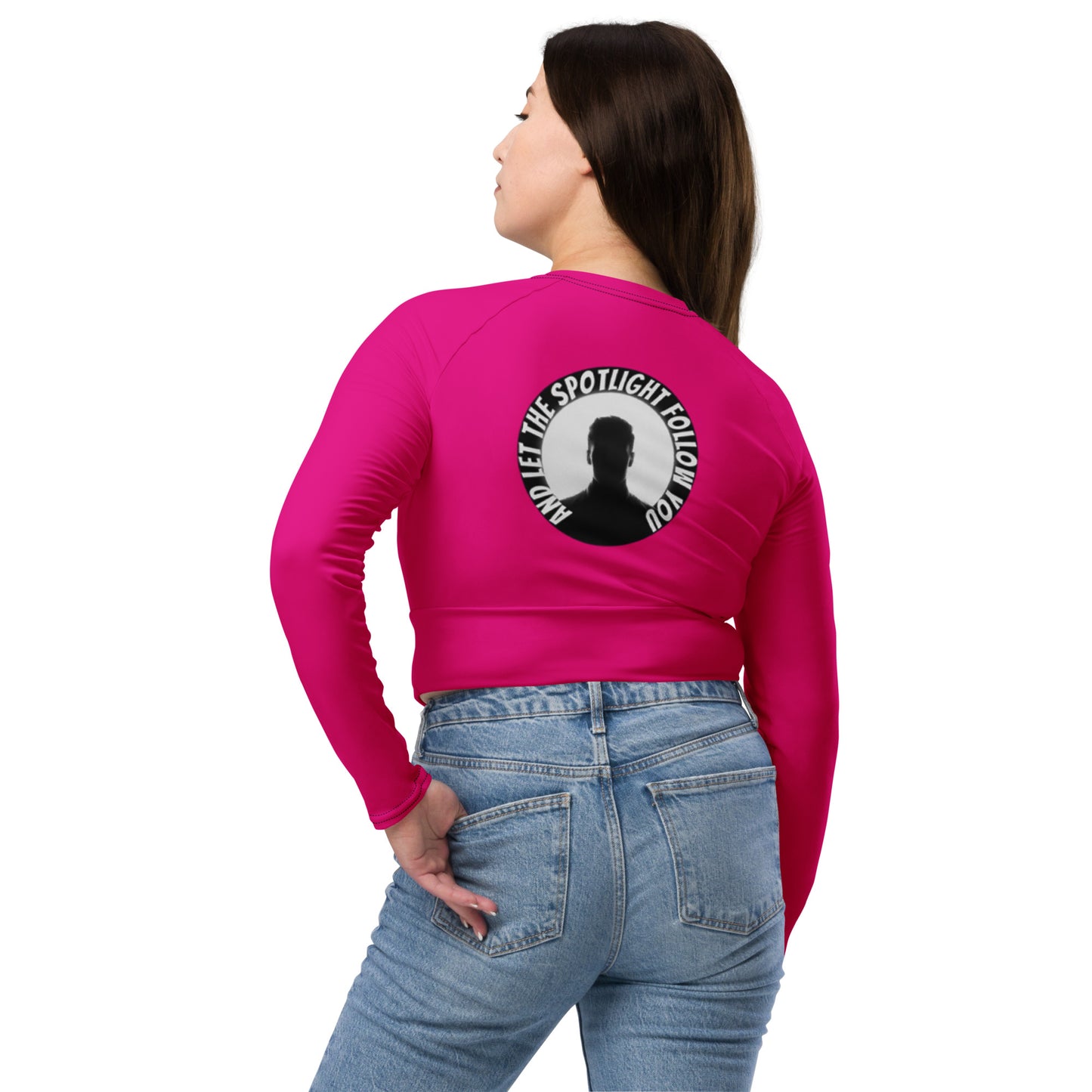 LBS Long-Sleeve Crop Top - Violet Red Face - Plus Size