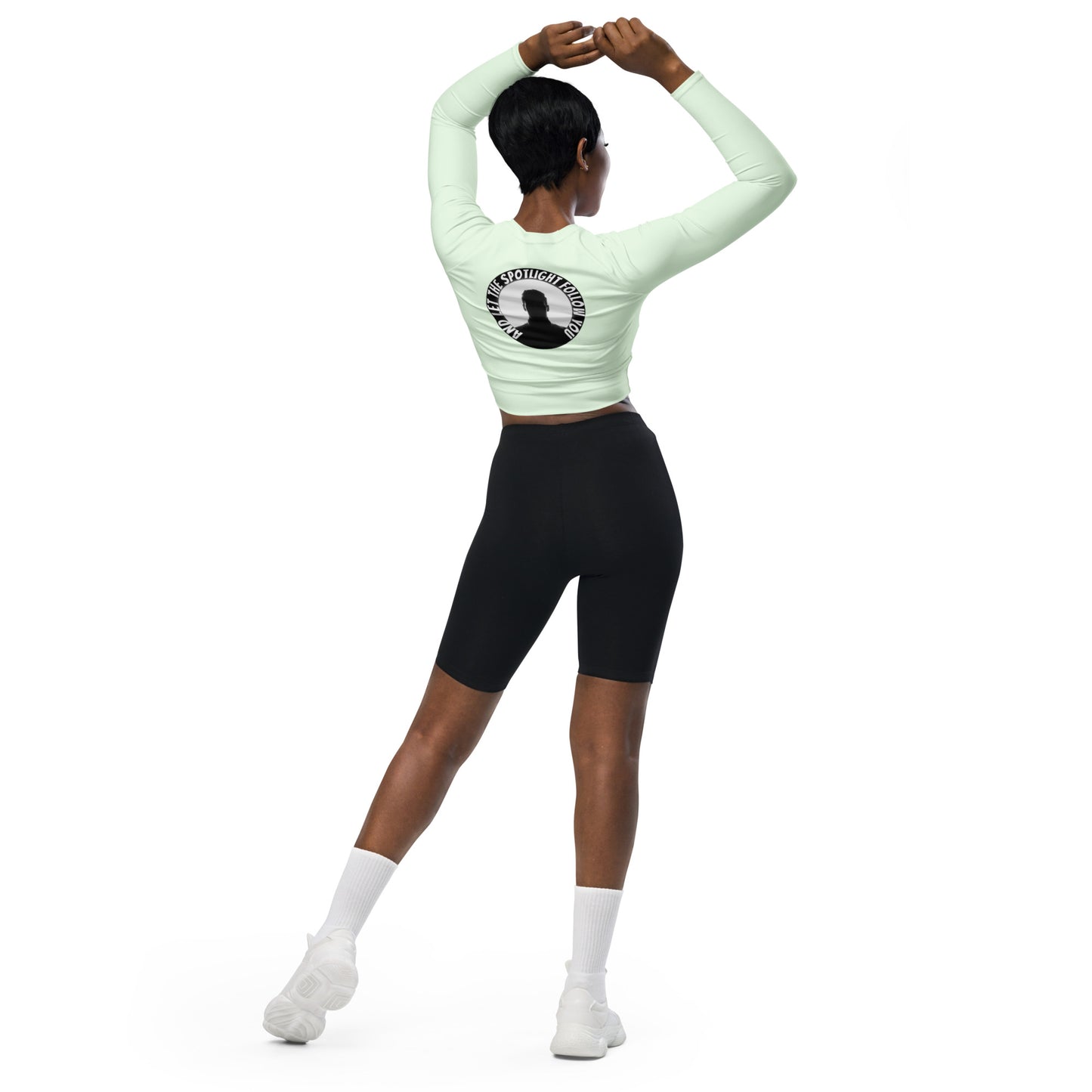 Dynamic Long-Sleeve Crop – Maintain sexy in a bulk fest season with SpotlYght Seeker's design-matched crop top.