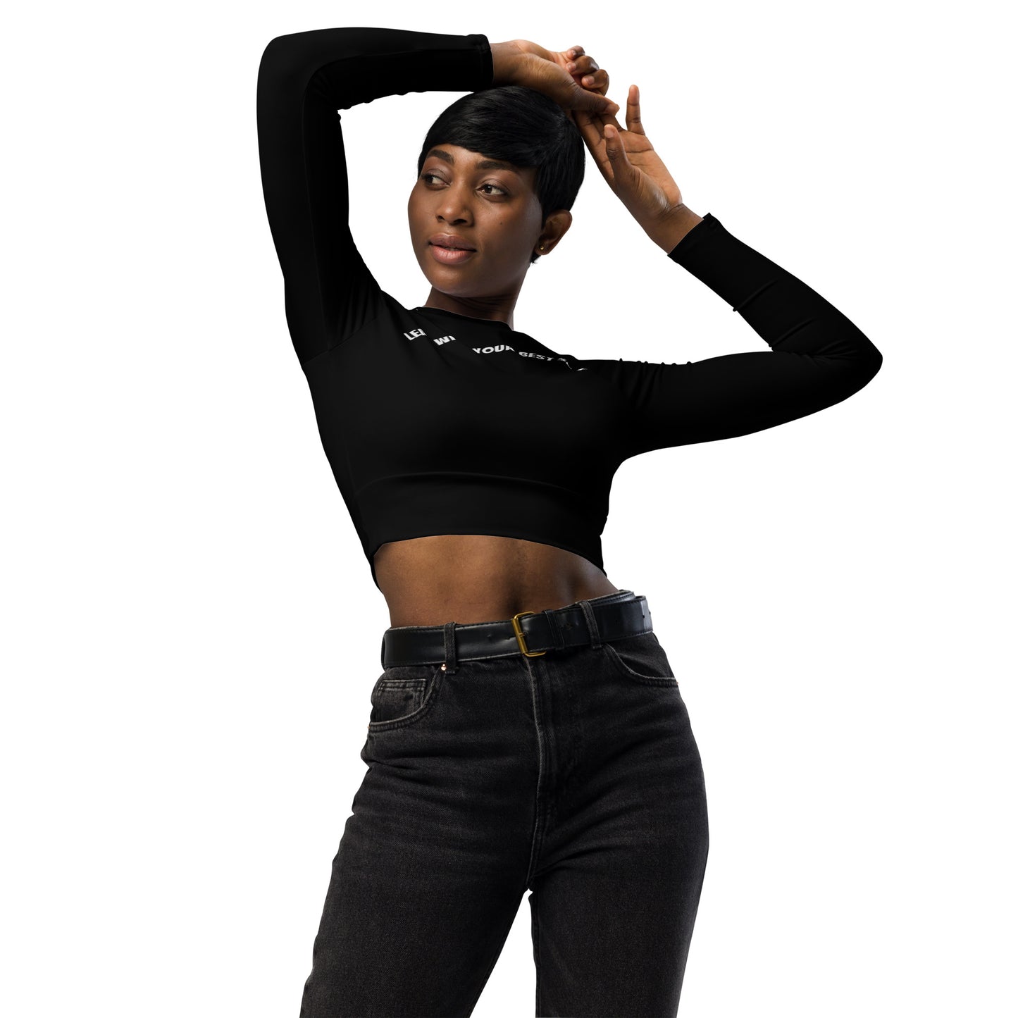 LBS Long-Sleeve Crop Top - Black