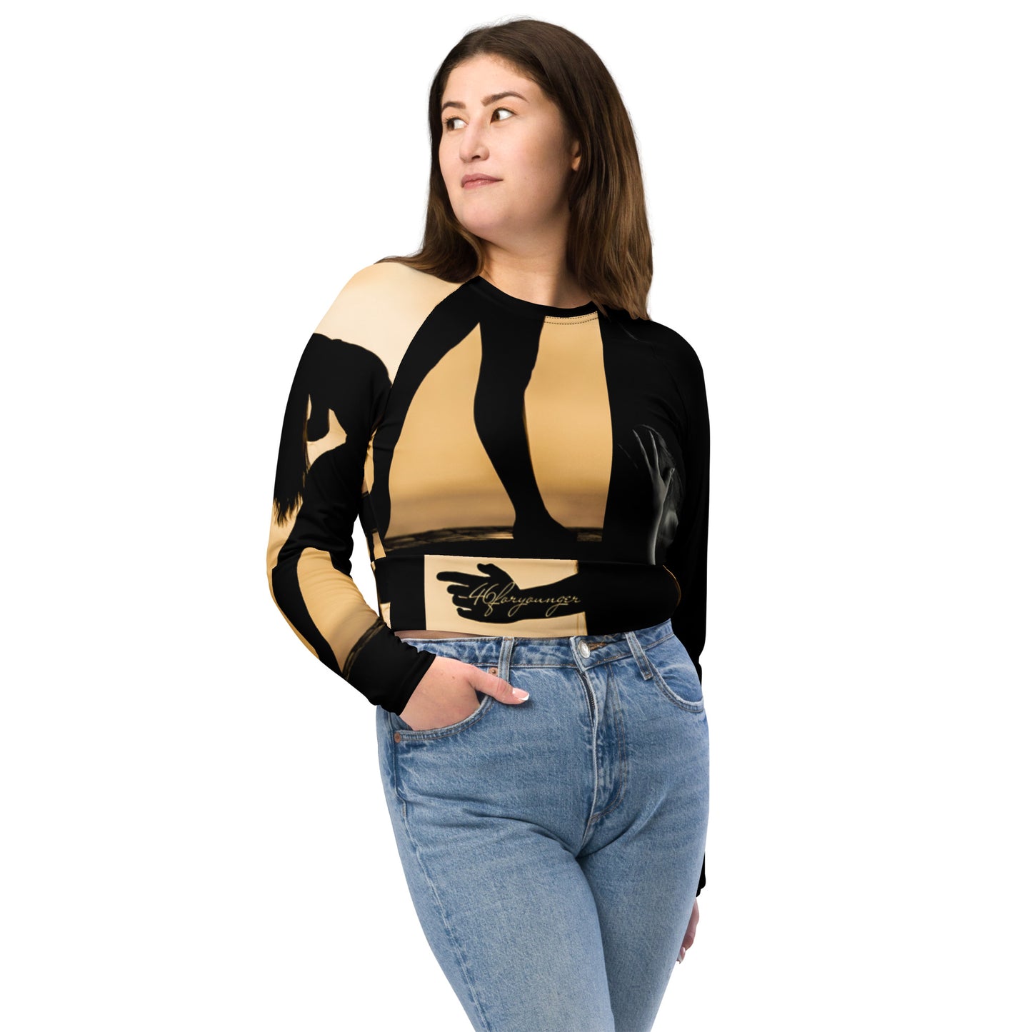 A-Ray of Emotions Long-Sleeve Crop Top - AH - Plus Size