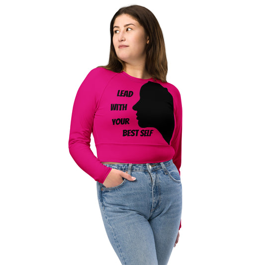 LBS Long-Sleeve Crop Top - Violet Red Face - Plus Size