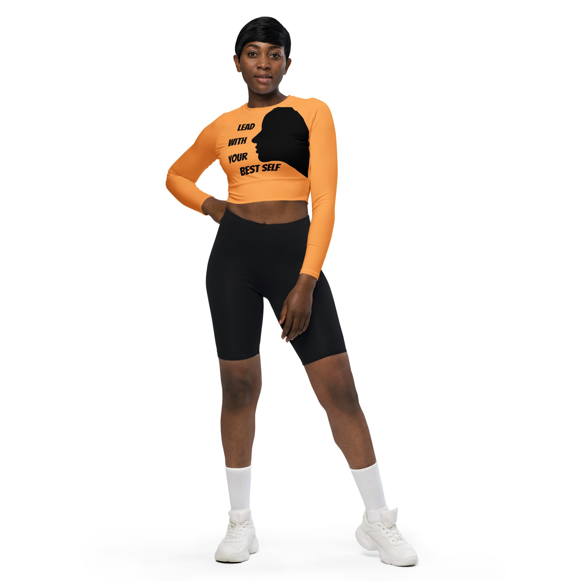 Dynamic Matching Long-Sleeve Crop – Maintain sexy in a bulk fest season with SpotlYght Seeker's design-matched crop top