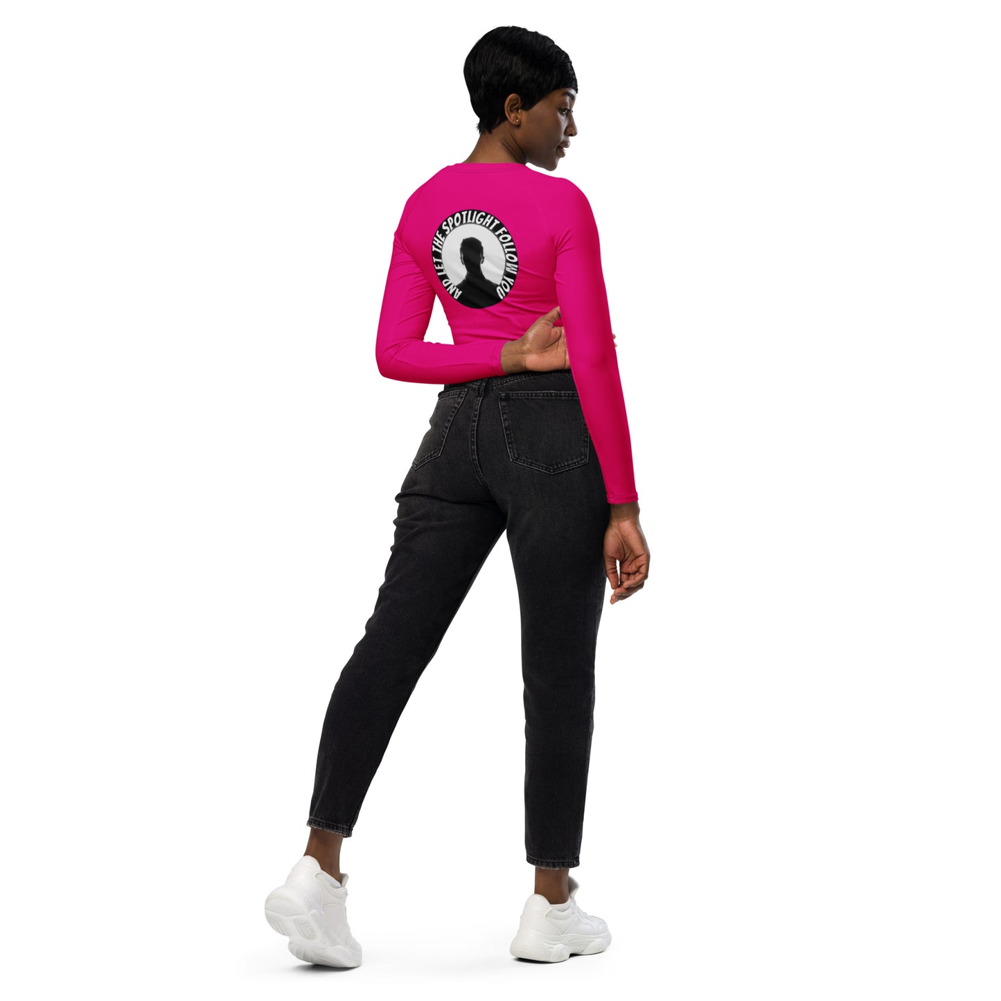 Dynamic Matching Long-Sleeve Crop – Maintain sexy in a bulk fest season with SpotlYght Seeker's design-matched crop top