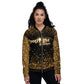 Unisex Bomber Jacket in dazzling sequin-simulated design, perfect for adding sparkle to your style.  For the artist whose birthright is the spotlight.