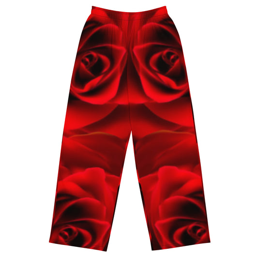Vibrant Rose Wide-Leg Pants - Plus Size