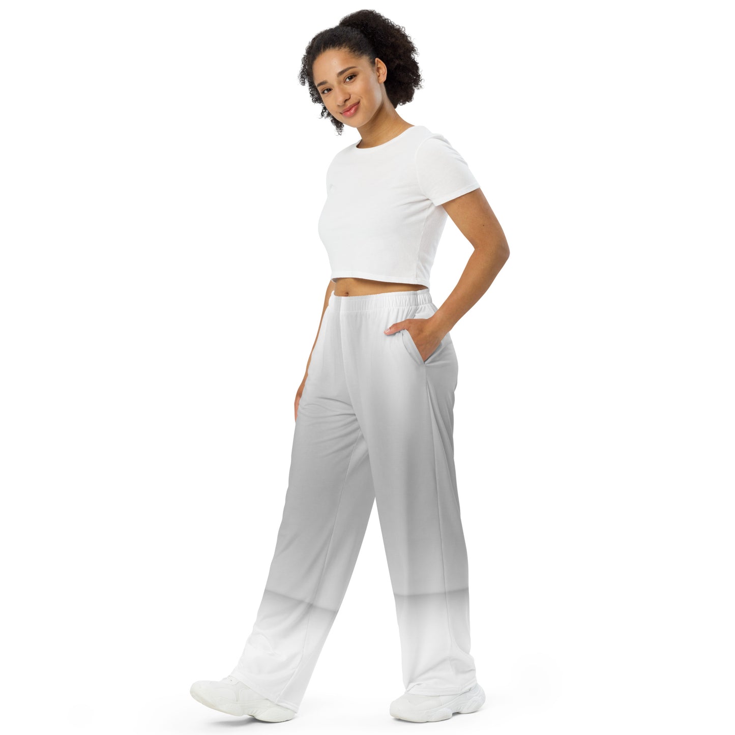 LBS Silver Spotlight Unisex Wide-Leg Pants - White