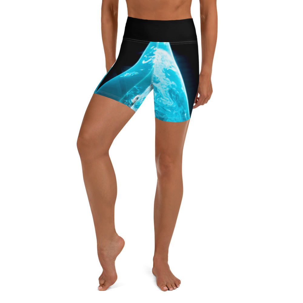 See yourself in the Spotlight in these LBS Aqua Spotlight Yoga Shorts for the Female Artist.
