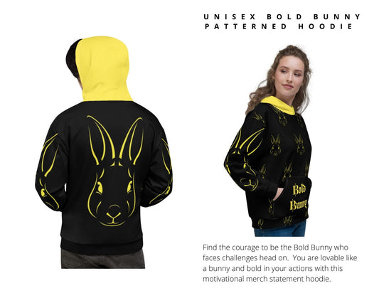 Bold Bunny Patterned Unisex Hoodie