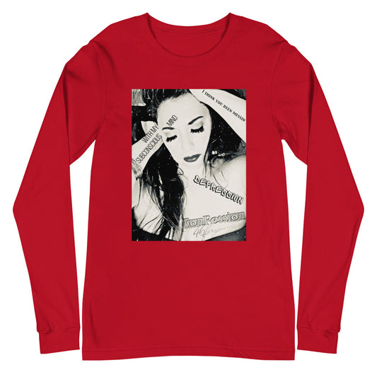 Depression's Confession Unisex Long Sleeve Tee - D1 B&W