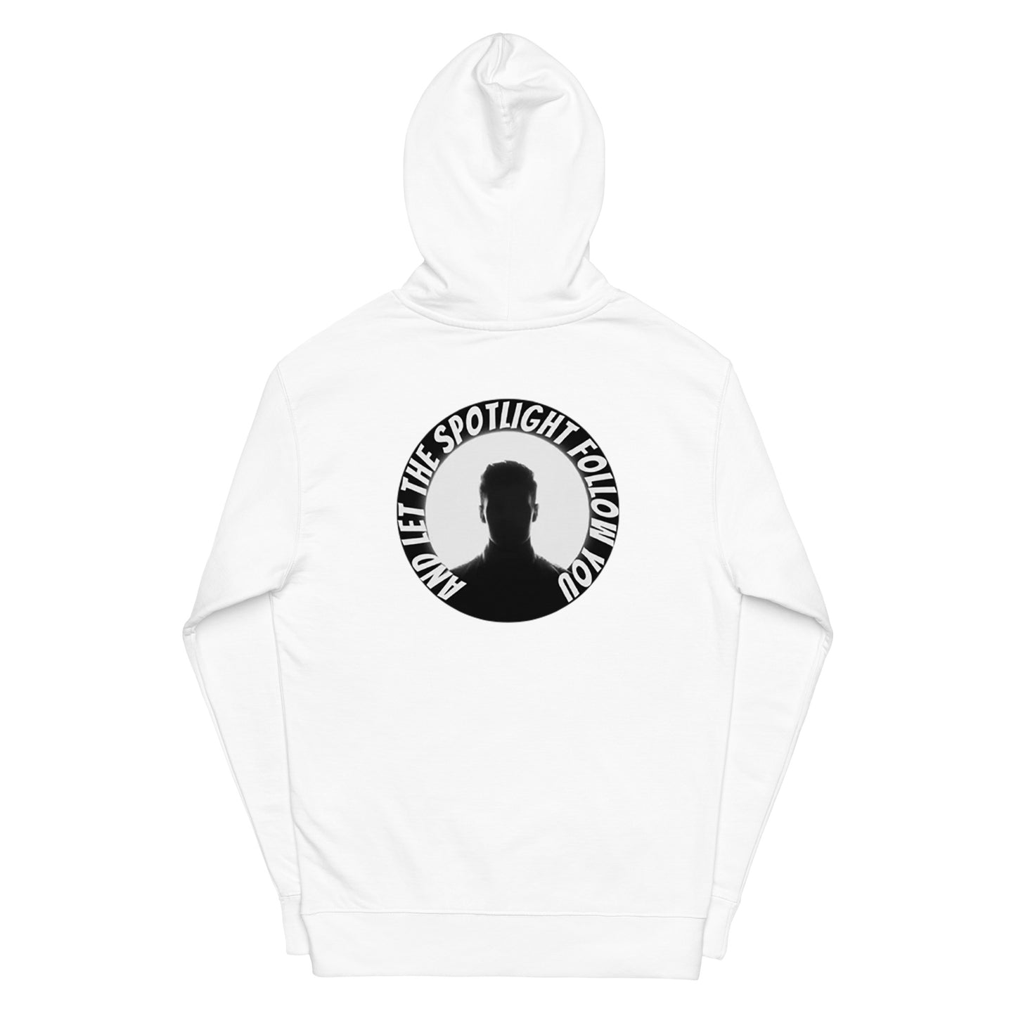 SpotlYght Seeker LBS Unisex Mid-Weight Hoodie in White – Stride confidently and express your artistic spirit with this Motivate-Merch essential.